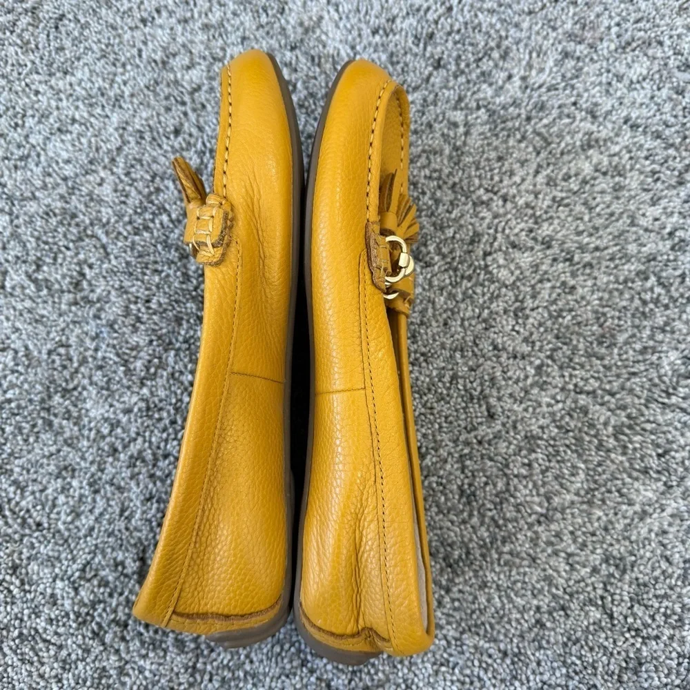 Talbots Yellow Genuine Leather Everson Tassel Driving Moccasins Women’s US 6.5 M